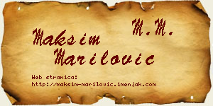 Maksim Marilović vizit kartica